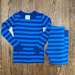 Hanna Andersson Kids Pajama Set in Blue and Navy Stripes
